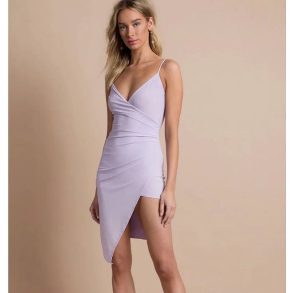 Asymmetrical Lavender Bodycon Dress